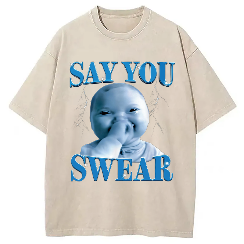 Modecanvas Funny Niche Baby Washed T-Shirt