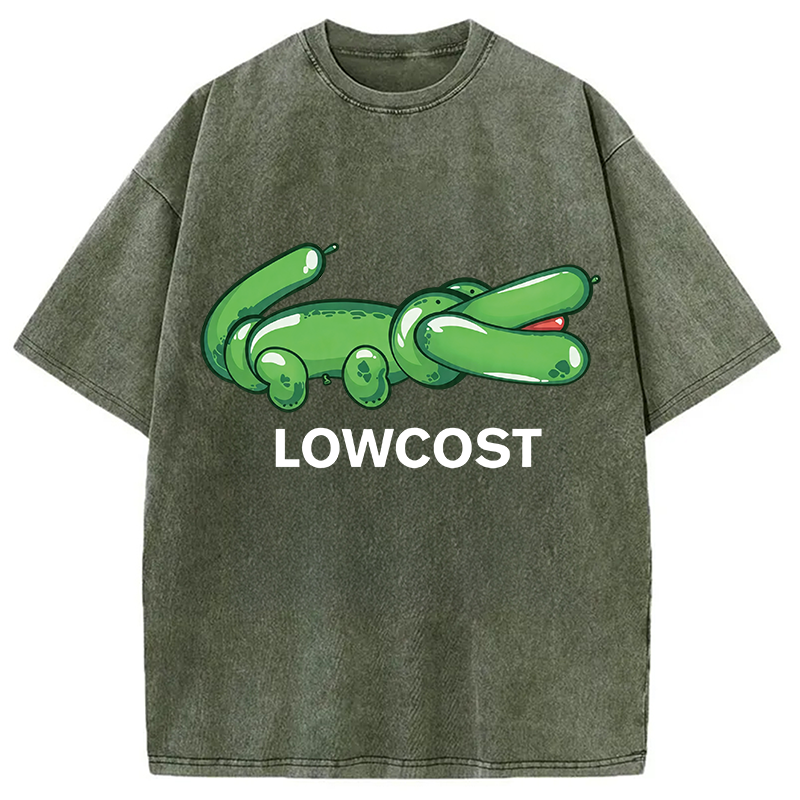 Modecanvas LOWCOST Funny Crocodile DTG Printing Washed T-Shirt