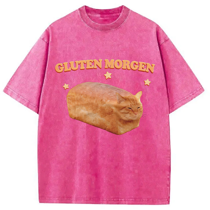 Modecanvas Silly Gluten Cat Washed T-Shirt