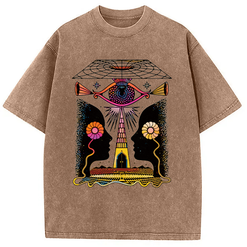 Modecanvas Dual-Face Sacred Eye Washed T-Shirt