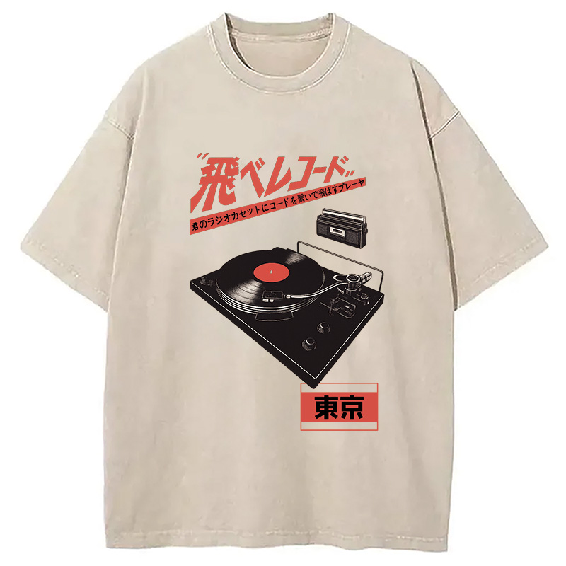 Modecanvas Retro Japanese Tokyo Music Washed T-Shirt