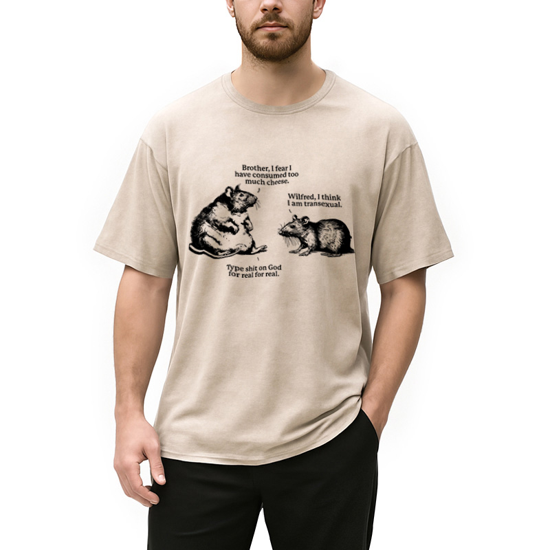 Modecanvas Rats Too Much Cheese Washed T-Shirt