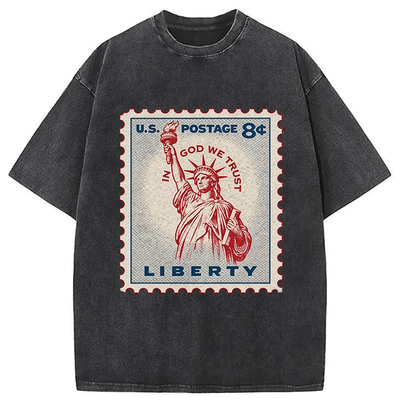 Modecanvas In God We Trust DTG Printing Washed T-Shirt