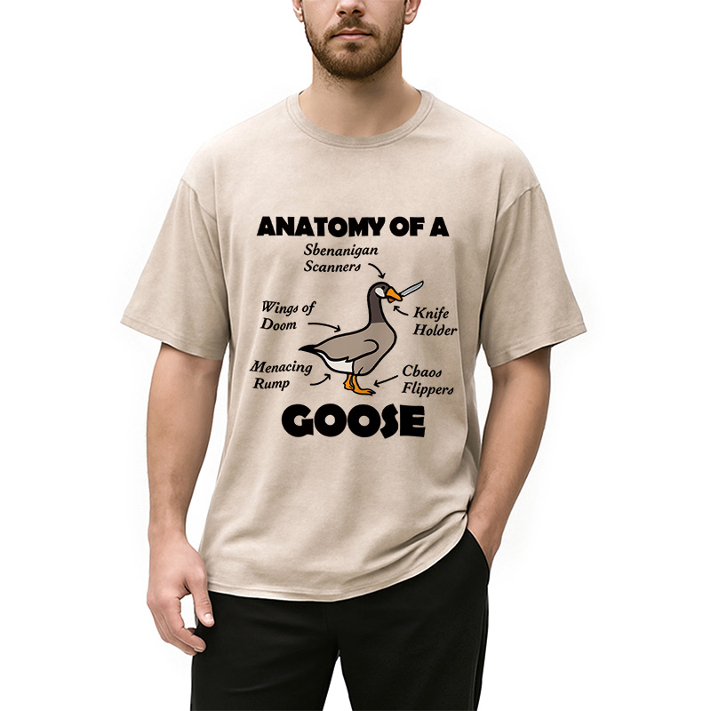 Modecanvas Anatomy of A Goose Washed T-Shirt