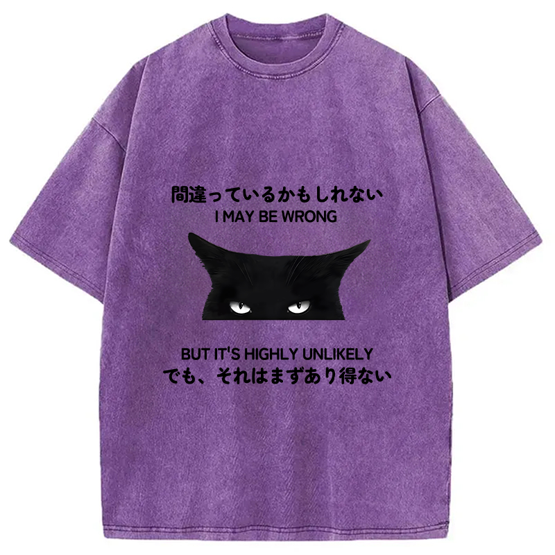 Modecanvas Cat Can Do No Wrong Washed T-Shirt