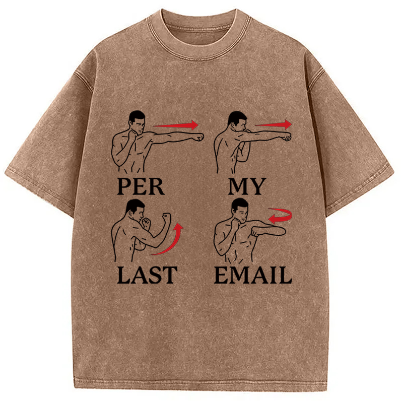 Modecanvas Per My Last Email Funny DTG Printing Washed T-Shirt-modecanvas