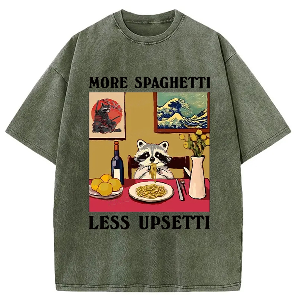 Modecanvas More Spaghetti Less Upsetti Japanese Washed T-Shirt-modecanvas
