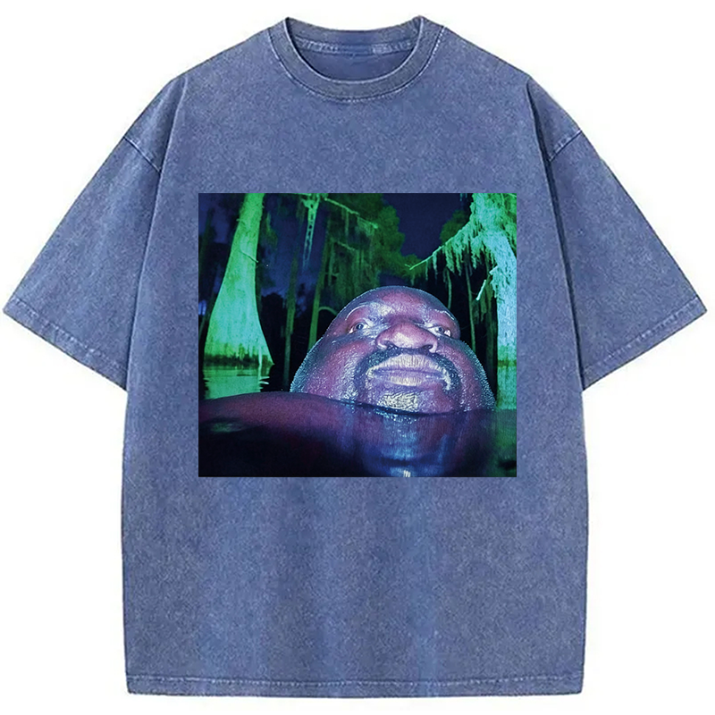Modecanvas Black Guy in Swamp DTG Printing Washed T-Shirt
