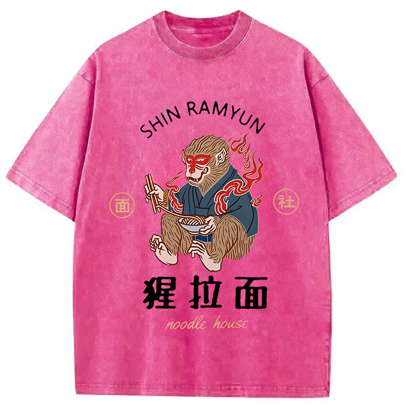 Modecanvas Shin Ramyun DTG Printing Washed T-Shirt