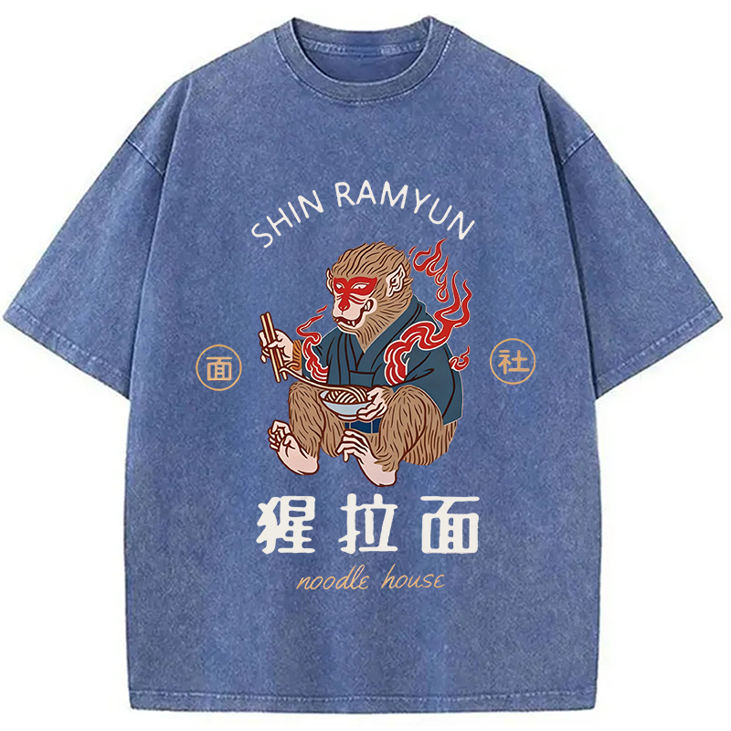 Modecanvas Shin Ramyun DTG Printing Washed T-Shirt