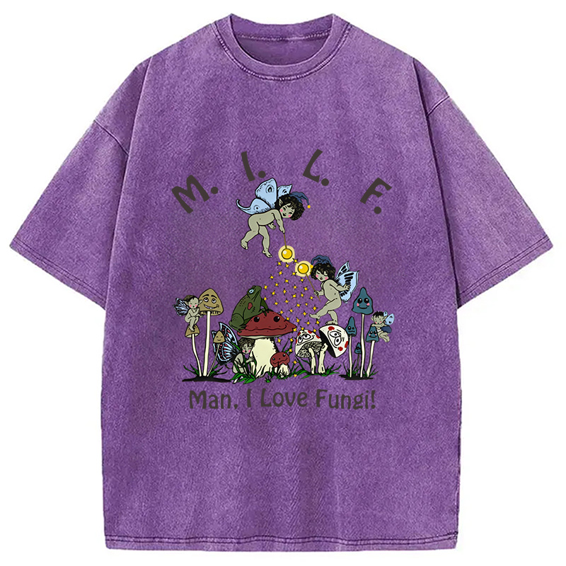 Modecanvas Man I Love Fungi Washed T-Shirt