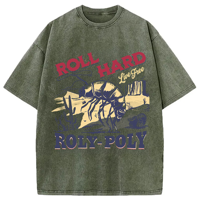Modecanvas Roly Poly Cowboy Western DTG Printing Washed T-Shirt