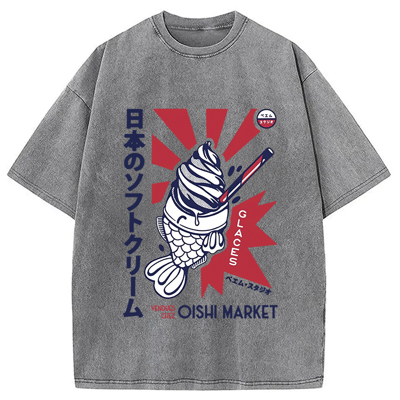 Modecanvas Glaces Vendues Chez Oishi Market Washed T-Shirt