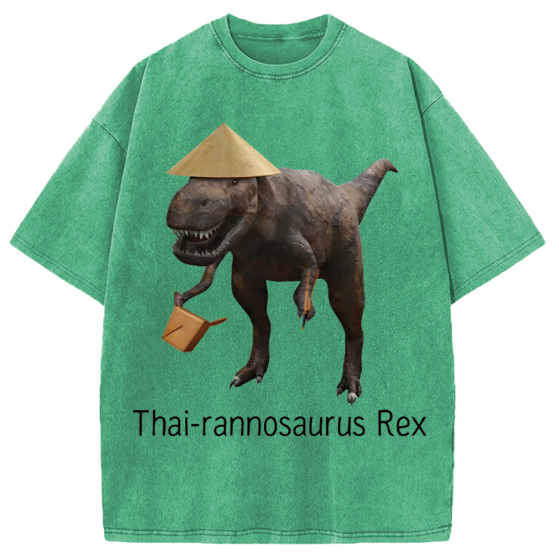 Modecanvas Thai-rannosaurus Rex DTG Printing Washed T-Shirt