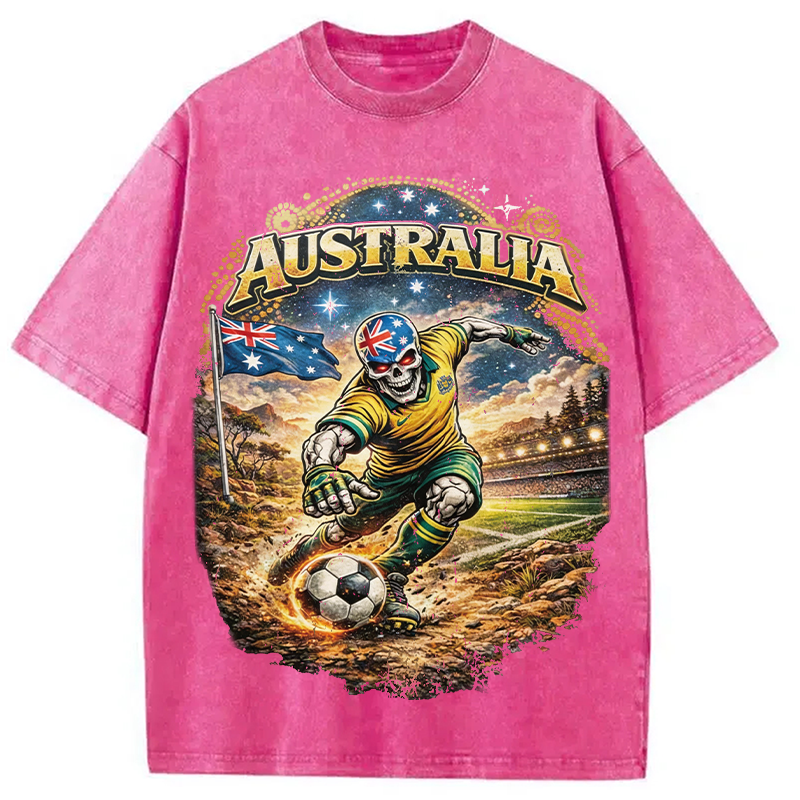 Modecanvas Australia Soccer DTG Printing Washed T-Shirt
