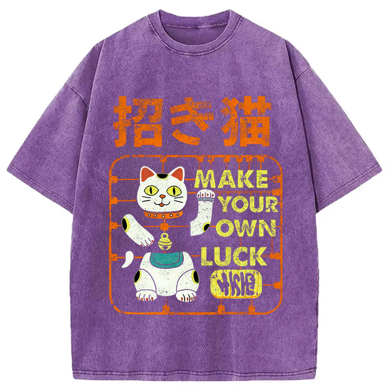 Modecanvas Make your own luck DTG Printing Washed T-Shirt