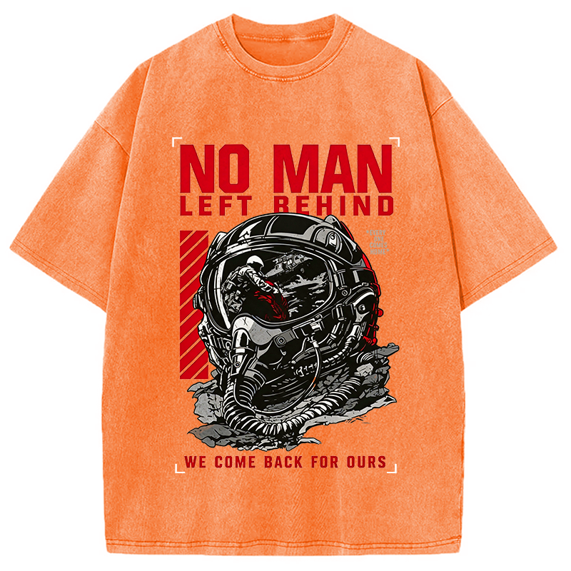 Modecanvas No Man Left Behind DTG Printing Washed T-Shirt