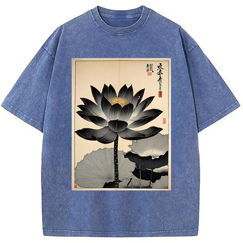 Modecanvas Japanese Black Lotus Washed T-Shirt