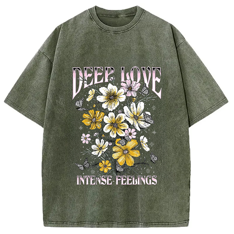 Modecanvas Deep Love Intense Feeling Washed T-Shirt
