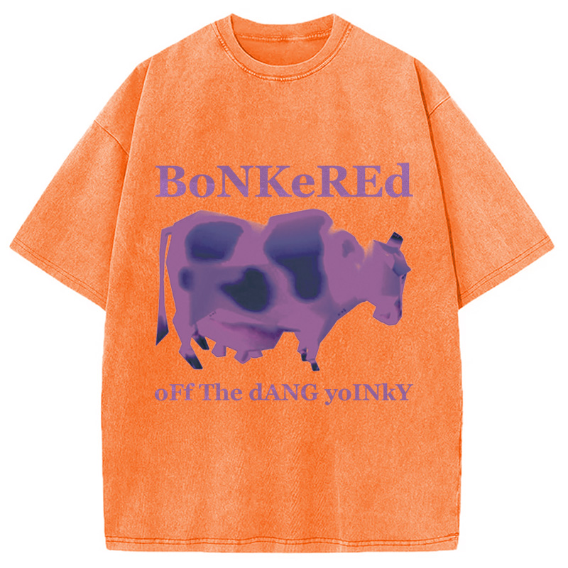 Modecanvas Bonkered Off The Dang Yoinky Meme Washed T-Shirt
