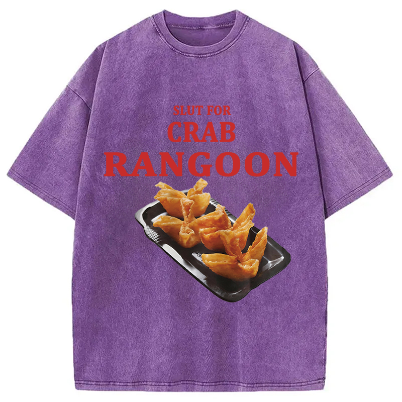 Modecanvas Funny Crab Rangoo Meme Washed T-Shirt