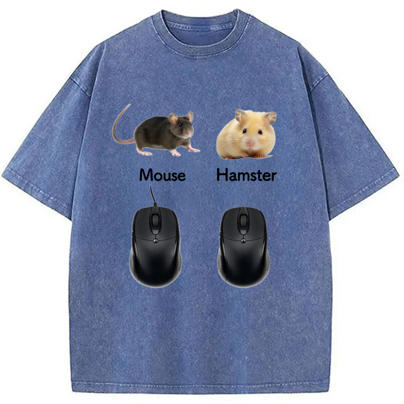Modecanvas Mouse Hamster Meme Washed T-Shirt
