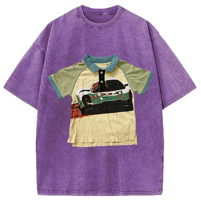 Modecanvas Children's Car Shirt Of DTG Printing Washed T-Shirt