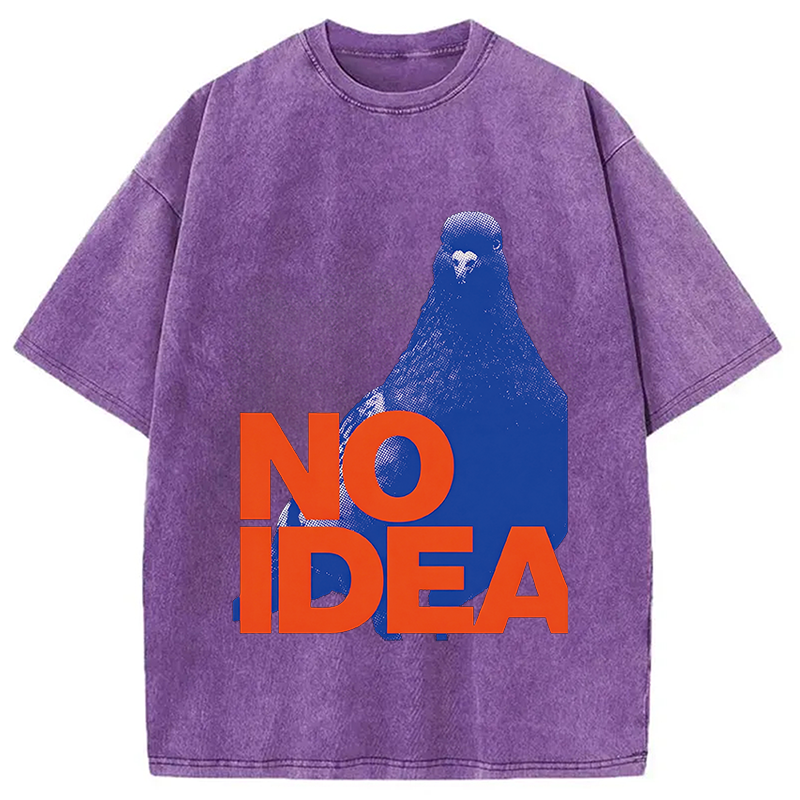 Modecanvas Funny Bird Pigeon Have No Idea DTG Printing Washed T-Shirt