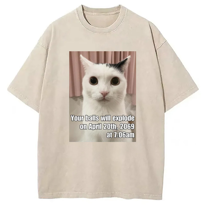 Modecanvas Your Balls Will Explode | Funny Washed T-Shirt