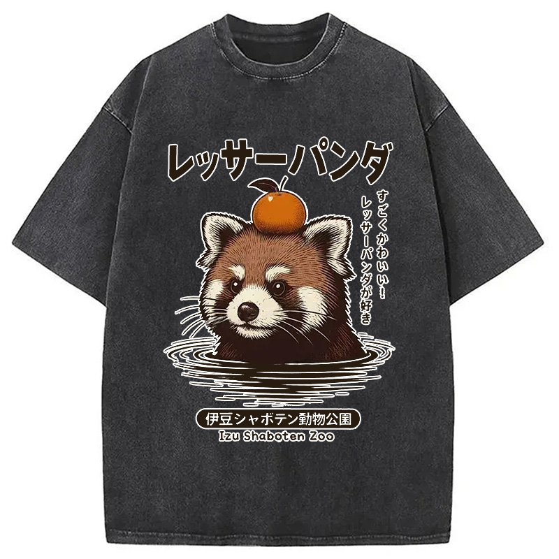 Modecanvas Cute Red Panda Washed T-Shirt