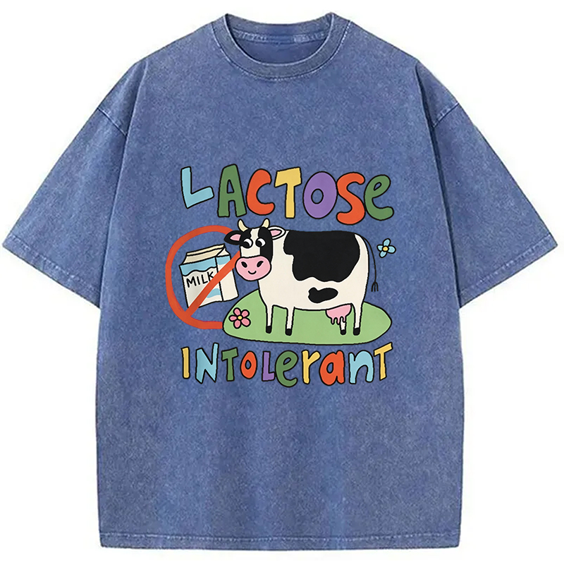 Modecanvas Lactose Intolerant Funny Meme DTG Printing Washed T-Shirt