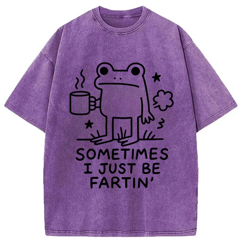 Modecanvas Sometimes A Frog Just Needs To Fart DTG Printing Washed T-Shirt