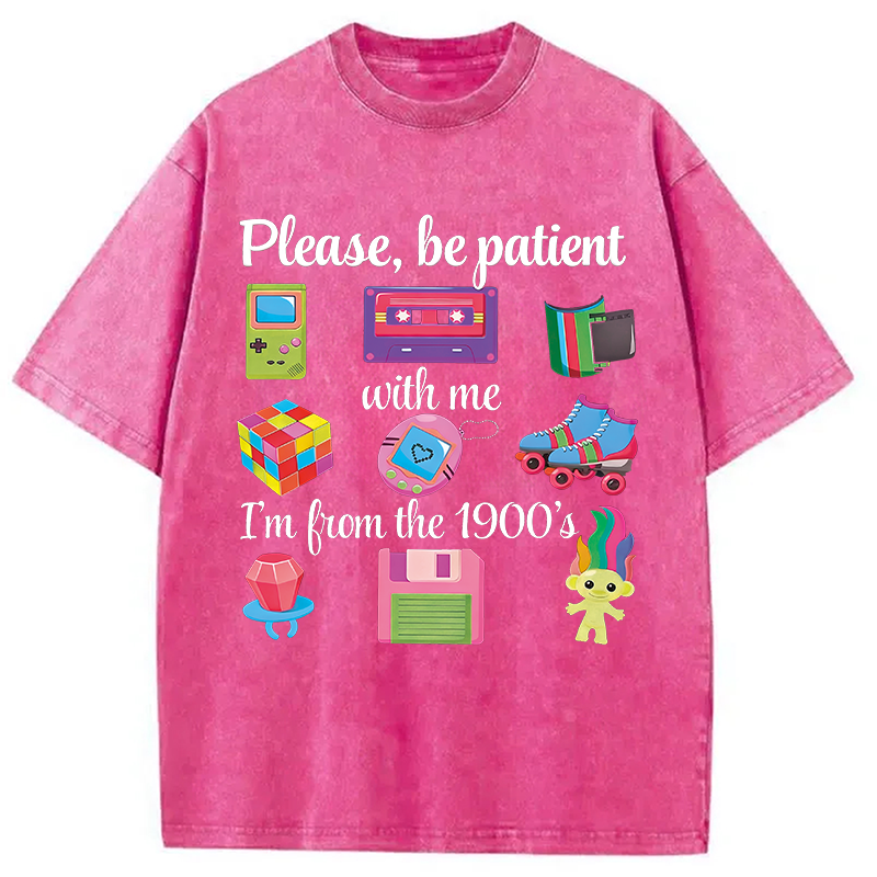 Modecanvas Please Be Patient Washed T-Shirt-modecanvas