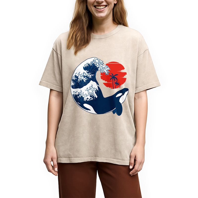 Modecanvas The Killer Wave Washed T-Shirt