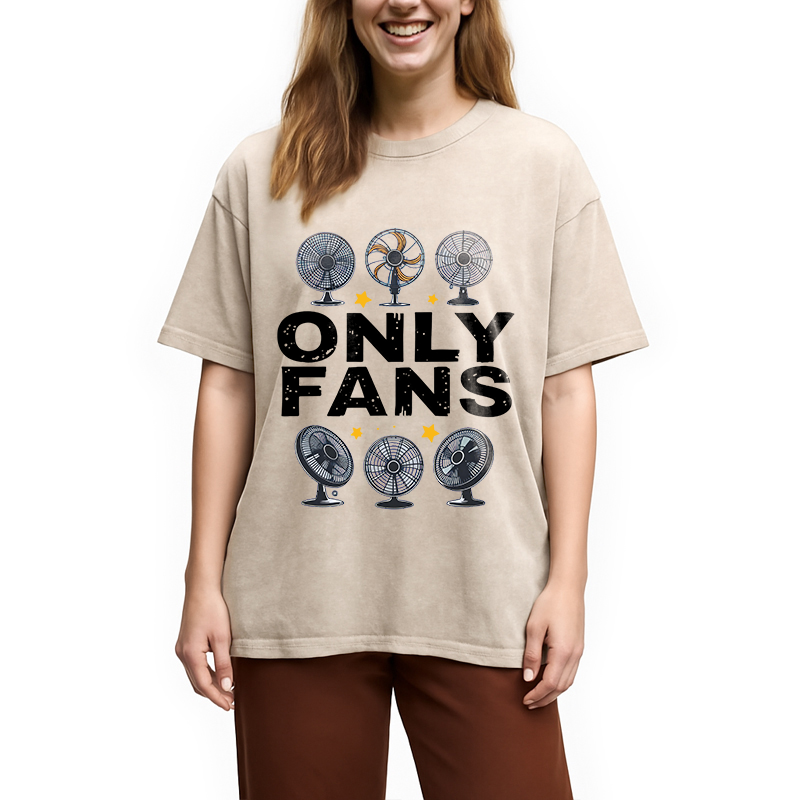 Modecanvas Only Fans Humor DTG Printing Washed T-Shirt