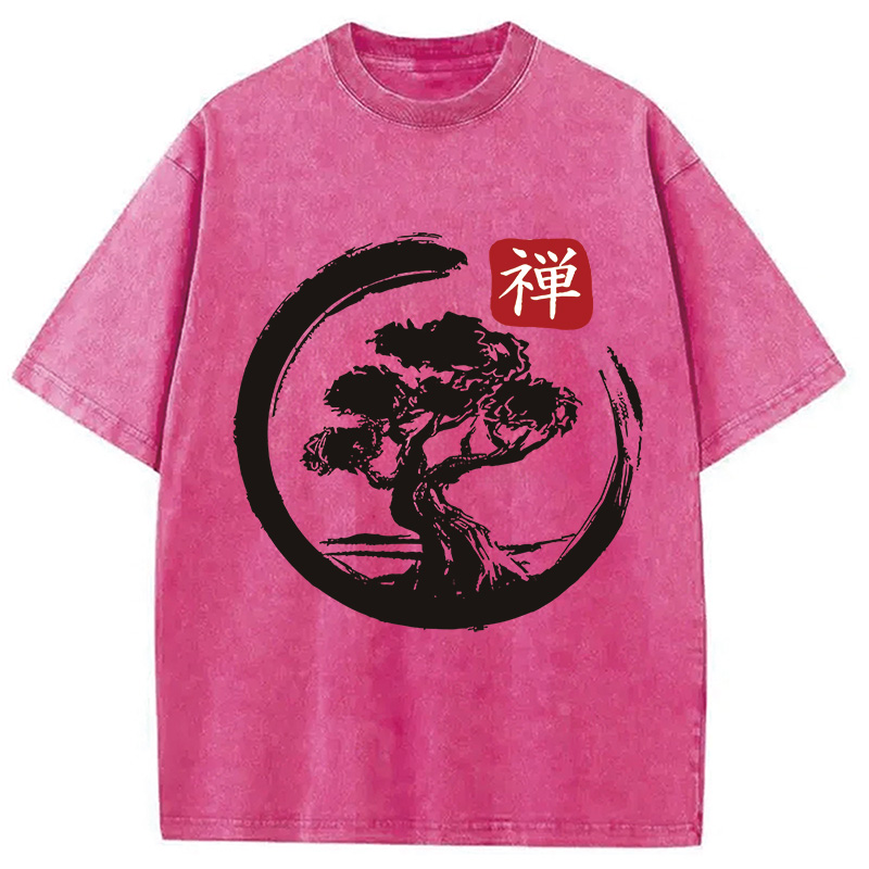 Modecanvas Enso Circle Bonsai Washed T-Shirt