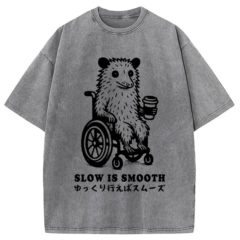 Modecanvas Possum In A Wheelchair Washed T-Shirt