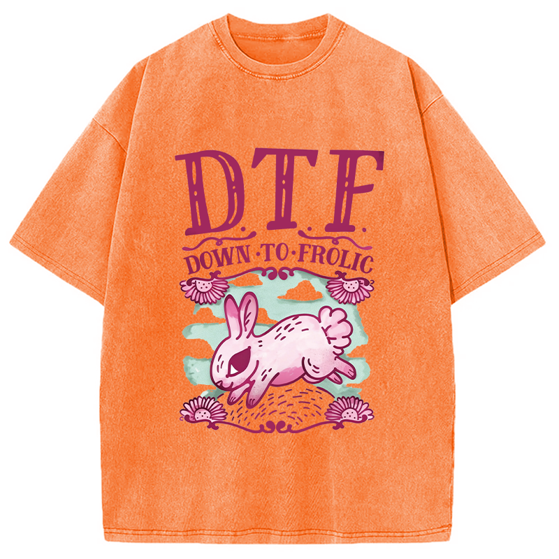 Modecanvas DTF Down To Frolic DTG Printing Washed T-Shirt