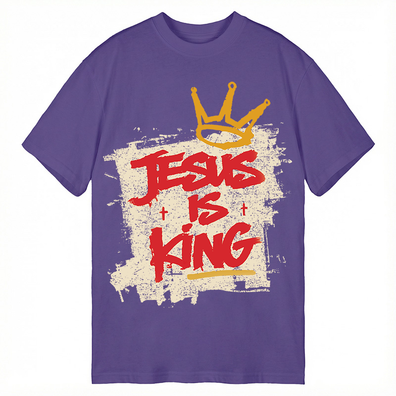 Modecanvas Jesus Is King DTG Printing Classic T-Shirt-modecanvas