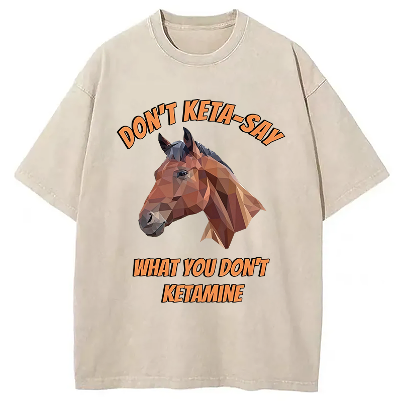 Modecanvas Funny Horse Special K DTG Printing Washed T-Shirt