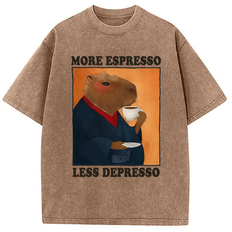 Modecanvas Elegant Capybara Washed T-Shirt