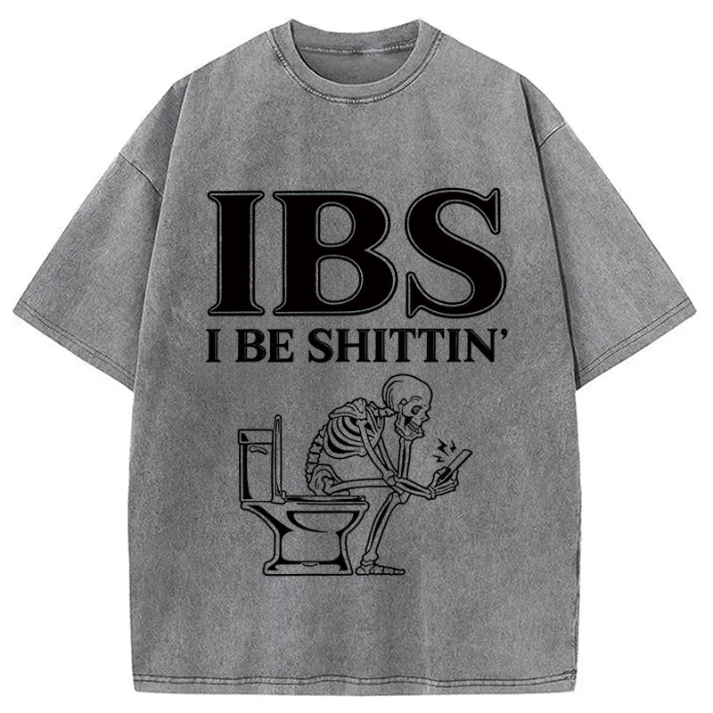 Modecanvas IBS Skeleton Meme DTG Printing Washed T-Shirt