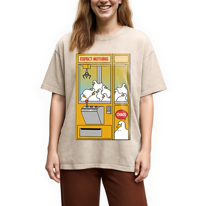 Modecanvas Chaos Machine Funny DTG Printing Washed T-Shirt