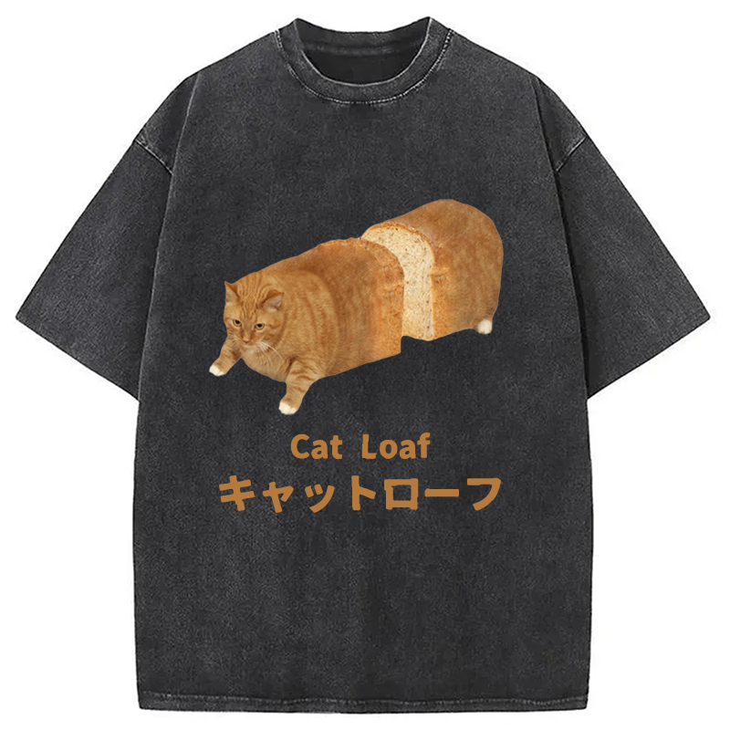 Modecanvas Cat Loaf Washed T-Shirt