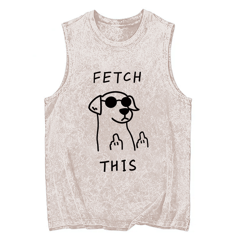 Modecanvas Rebellious Dog DTG Printing Washed Tank-modecanvas