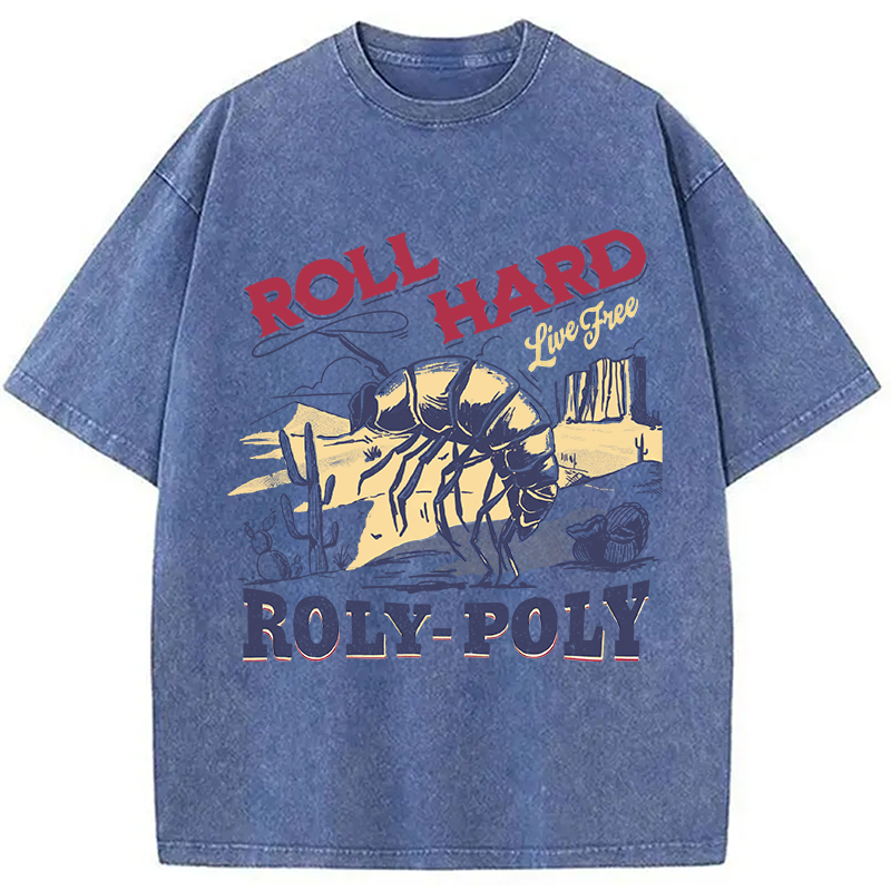 Modecanvas Roly Poly Cowboy Western DTG Printing Washed T-Shirt