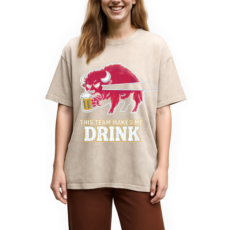 Modecanvas Bills Makes Me Drink Crack DTG Printing Washed T-Shirt