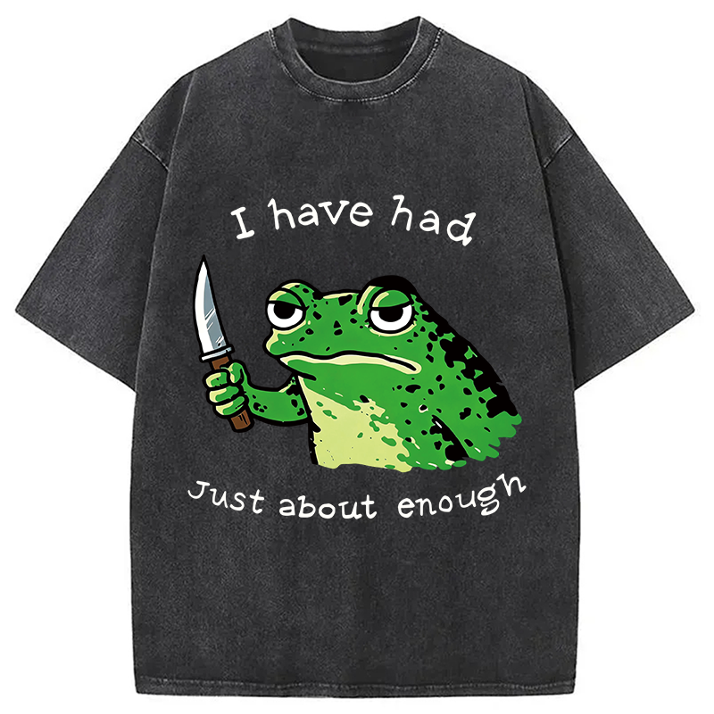 Modecanvas Impatient Frog DTG Printing Washed T-Shirt