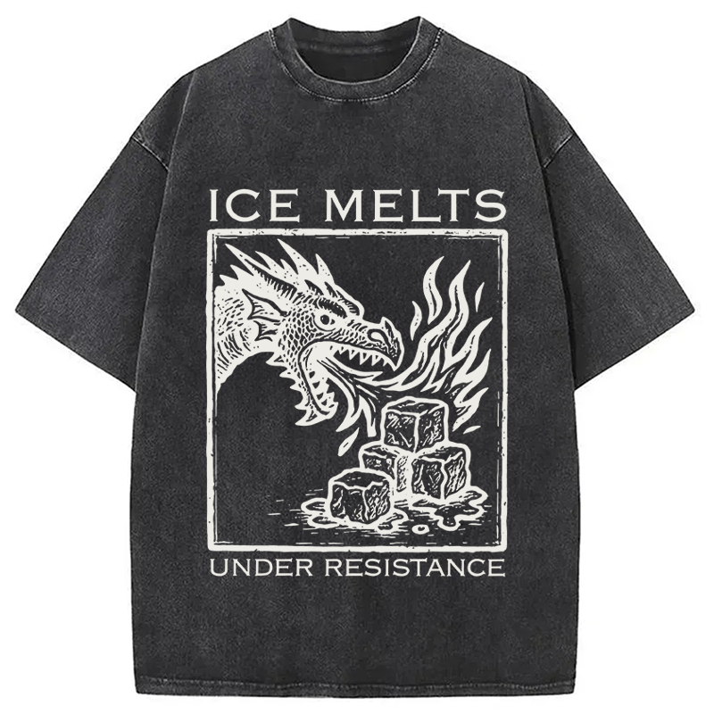 Modecanvas Ice Melts Under Resistance DTG Printing Washed T-Shirt