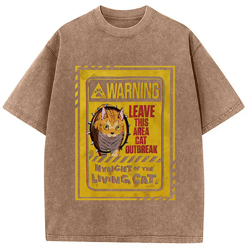 Modecanvas Nyaight Of The Living DTG Printing Washed T-Shirt